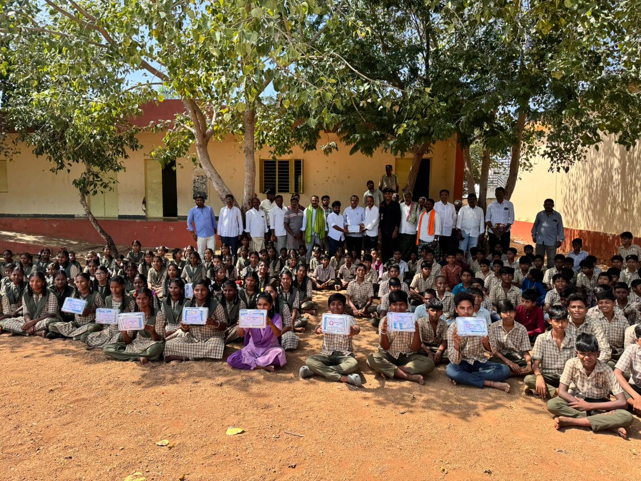 School receiving first aid kits